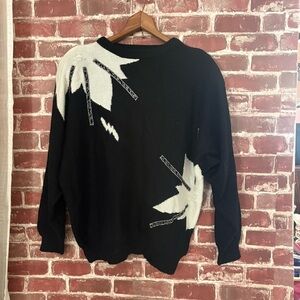 90s Alfred Dunner Black Knit Sweater (padded shoulders )